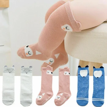

2020 Children Accessories Cartoon Cotton Baby Kids Girls Toddler Knee High Stockings Tights Cats Cartoon Stockings 0-4T