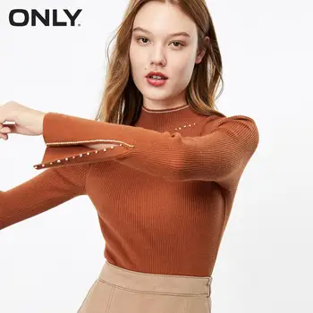 

ONLY women's Slim Fit Pure Color Base Knit | 119324567