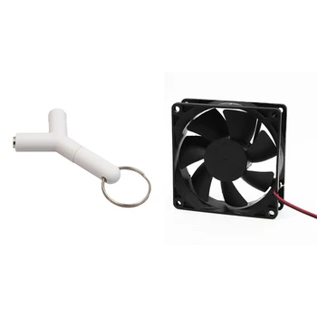 

1 Pcs DC 12V Black 80mm Square Plastic Cooling Fan & 1 Pcs Earphone Splitter Y Type o Couple Two in One Headset