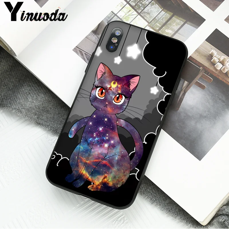 Yinuoda Сейлор Мун кошка пара Мягкий ТПУ чехол для телефона для iphone 8, 7, 6, 6S Plus, XS XR XS MAX 10 5 5S SE 11pro max чехол Coque