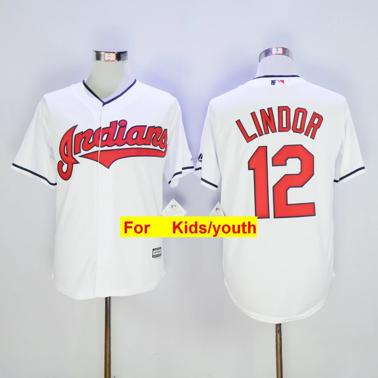 Молодежный Кливленд Франсиско Линдор Jim Thome Corey Kluber Jason Kipnis FLEX& Cool базовый плеер Джерси - Цвет: Золотой