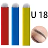 U18 Microblading Blades Needles Blue Red Yellow-50pcs U18 Microblading Blades Needles Blue Red Yellow-50pcs