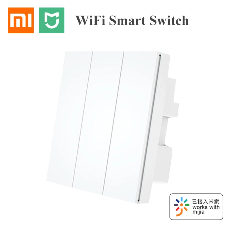 Настенный выключатель Xiao mi jia PTX, 100-240 в, Wifi, пульт дистанционного управления, беспроводной ключ, 3 комплекта, светильник, переключатель нулевой линии, работает с mi Home App