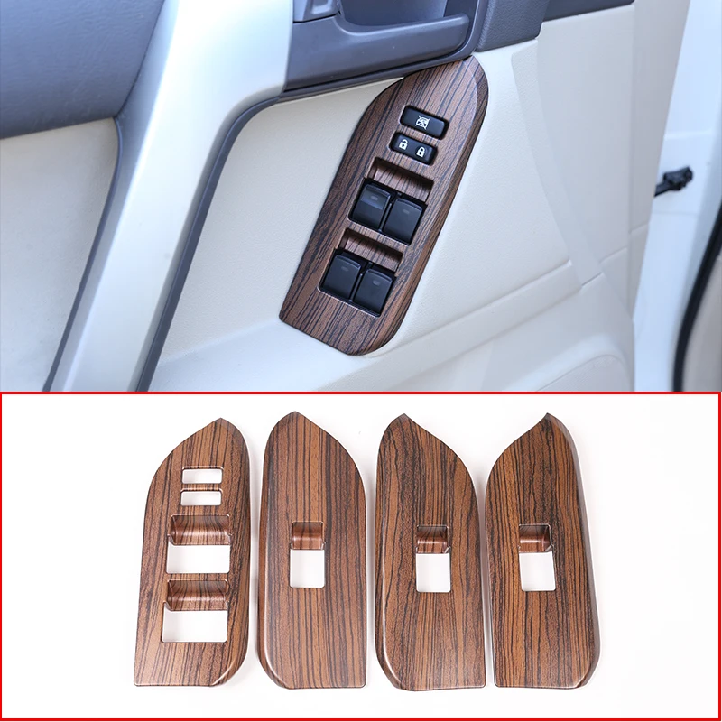 4 шт. LHD для Toyota Land Cruiser Prado FJ150 150- сосновая древесина зерна ABS Кнопка подъема окна автомобиля рамка отделка
