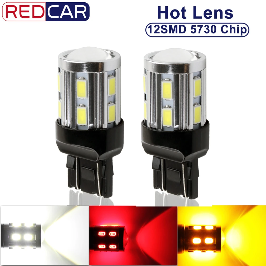 2 шт. Автомобильные светодиодные лампы T20 7443 W21/5 Вт 5 12 SMD 5730|Сигнальная лампа| |