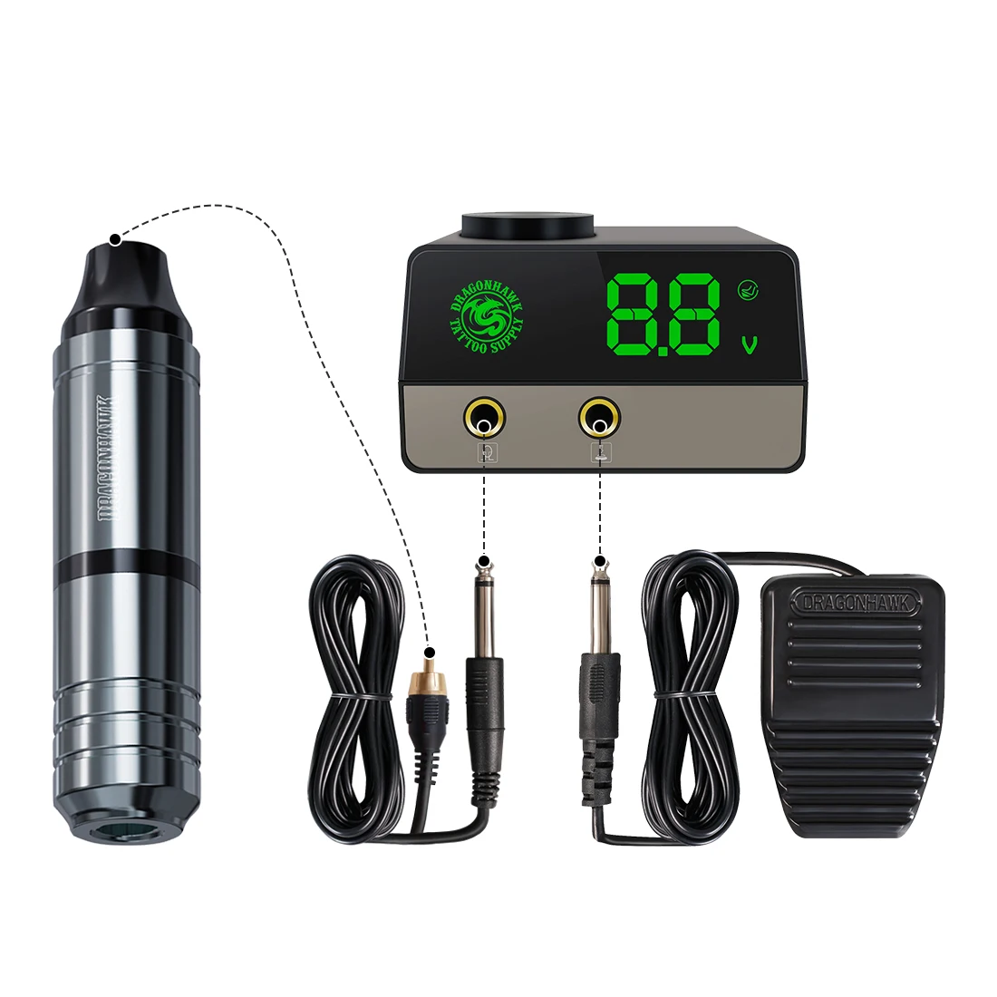 US $99.96 Coreless Motor Adjust Stroke Rotary Pmu Tattoo Pen Machine with LCD Power Supply Silicone Case Cartridge Needles Set Makeup Kit