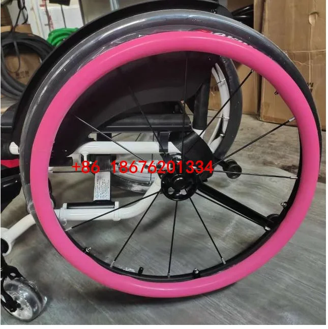 (2X) 24 inch Sport Manual Wheelchair Pusher Snare Anti-Skid Protective Sleeve Silica Gel Sleeve 24 inch Wheels Hand Push Cover 5