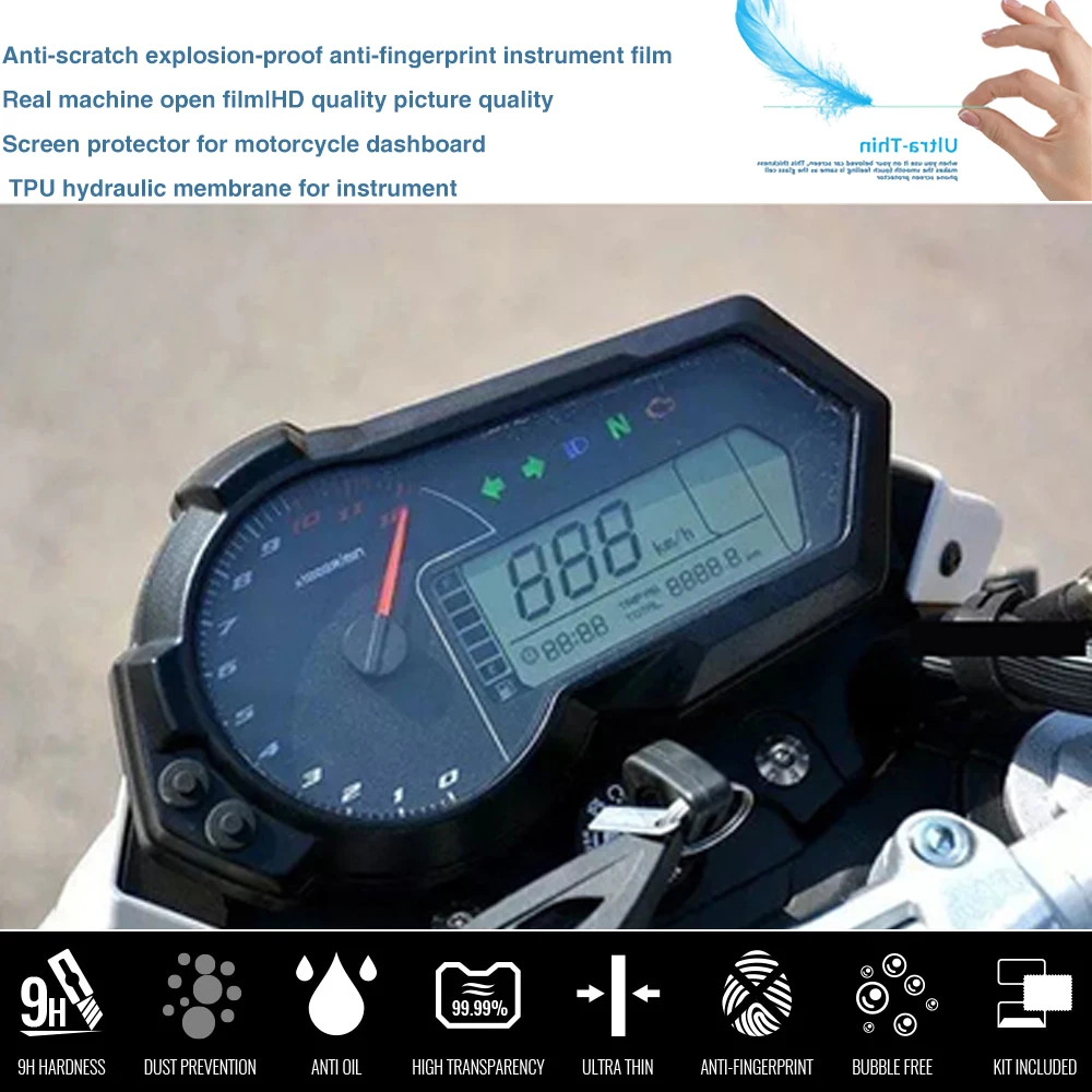 Motorcycle Instrument Speedometer Cluster Scratch Protection Film For MINI Benelli TNT125 TNT 125 BJ125-3E motorcycle screen protector