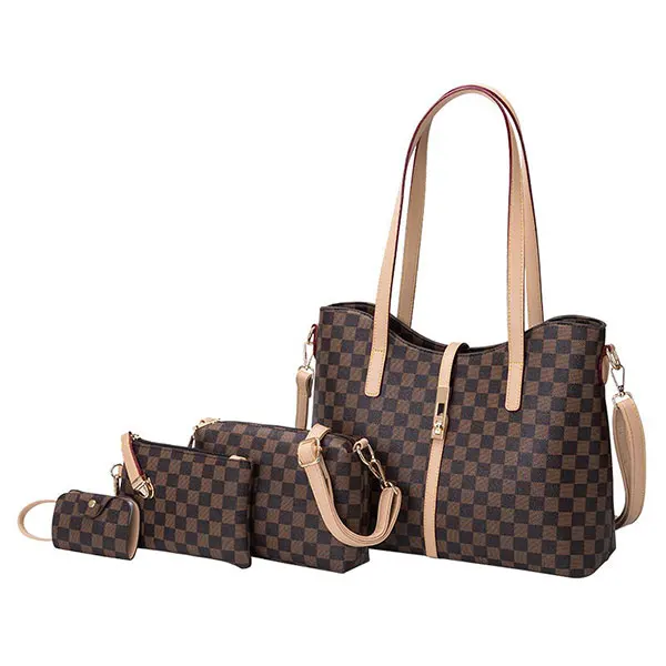 

KYYLSO four-piece female bag Printed large-capacity handbag trend Korean version of the single shoulder Messenger bag women