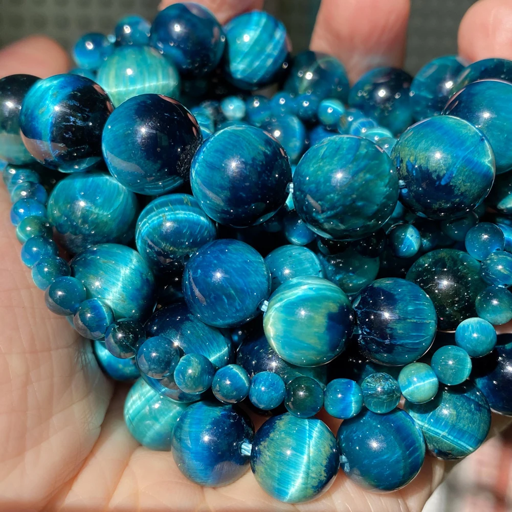 Natural Stone Beads 4 6 8 10mm Tiger Eye Lava Amazonite Turquoises Agates Jaspers Beads For Jewelry Making DIY Bracelet Necklace