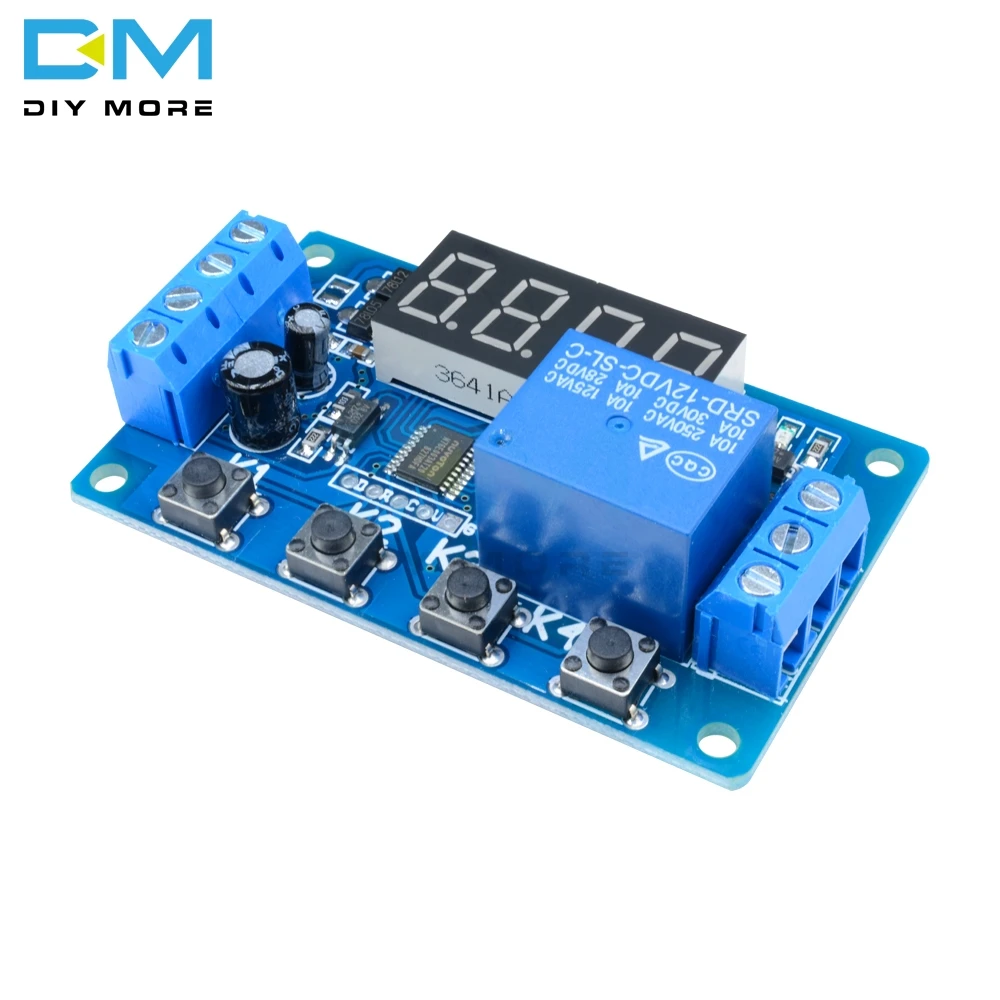 Цифровой DC12V отсрочка таймера реле Многофункциональный пусковой модуль доска 4 кнопка таймера 4-цифровой СВЕТОДИОДНЫЙ дисплей таймер Управление Переключатель цикла