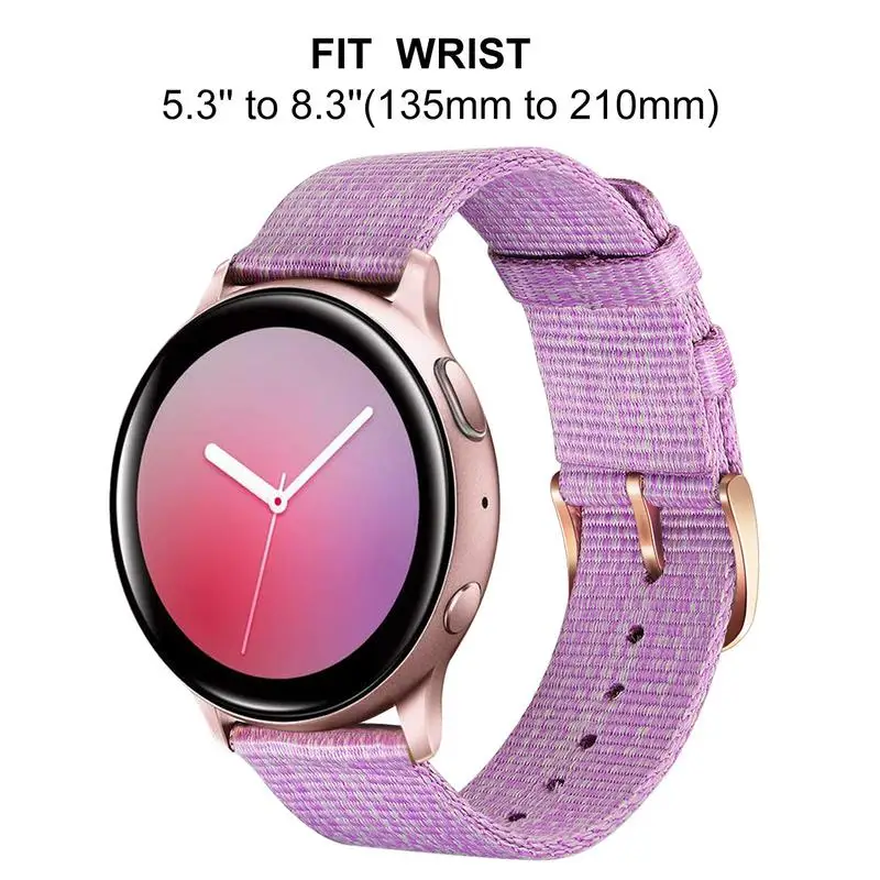 Холщовый нейлоновый ремешок для часов samsung Galaxy Watch Active2 40 мм 44 мм быстроразъемный ремешок из нержавеющей стали ремешок с пряжкой активный 2 ремень