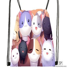 На заказ Kawaii черная кошка походная сумка на шнурке милый рюкзак для детей(черная спинка) 31x40 см#180531-02-45