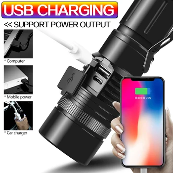 

Ultra Powerful Xlamp XHP50.2 Flashlight USB Rechargeable LED Torch XHP70.2 Zoom XHP50 Lantern use 18650 26650 Battery