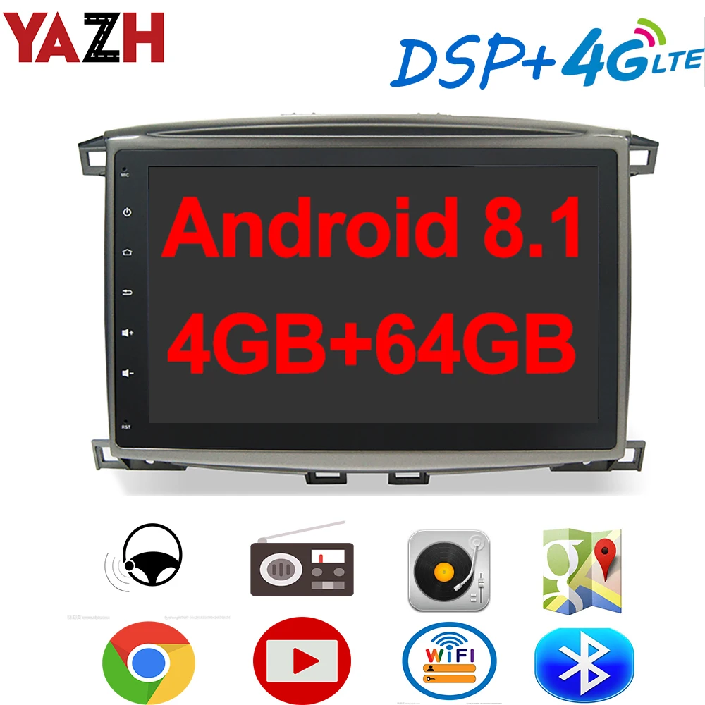 Автомобильный мультимедийный блок YAZH 4 Гб для Toyota Land Cruiser 100 /Lexus LX470 2003 2002 с IPS