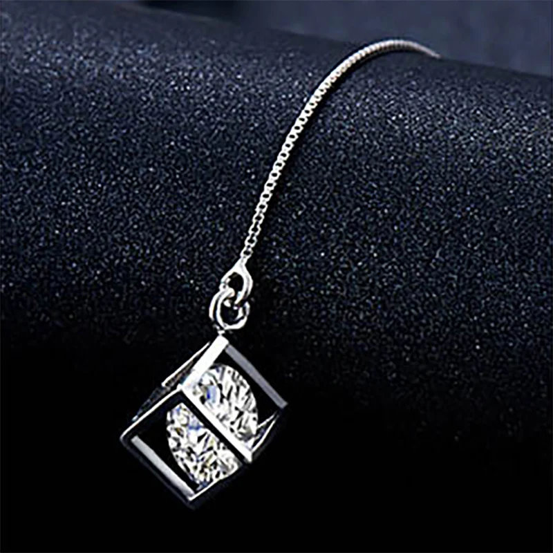 Jellystory 925 пробы серебряные серьги с геометрической формой циркония драгоценные камни для женщин ювелирные изделия Висячие серьги Свадебные подарки