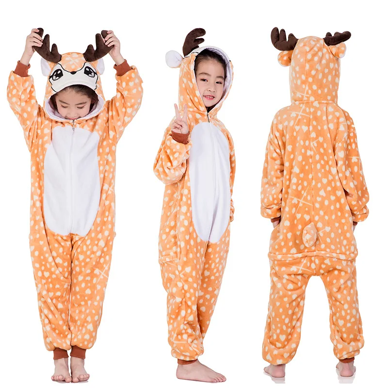Одежда для сна с героями мультфильмов для маленьких девочек; Детские Зимние фланелевые пижамы; ползунки «панда»; комбинезон с животными; детская одежда для костюмированной вечеринки - Цвет: LA11