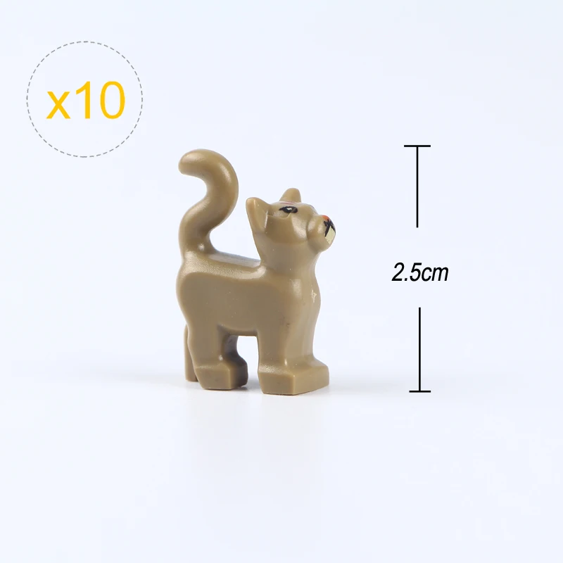 10Pcs/lLot Cat Snake Chick Dog Owls Rat Animals Series Montessori Teaching Aids Building Blocks MOC Kids Gifts Toys For Children
