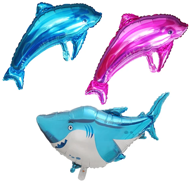 10/30/50pcs Large Dolphin Foil Balloons Cartoon Animal Balloon