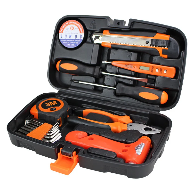 

Car Hardware Toolbox Emergency Small Tool Box Hand Tools Packaged Combination Car Mounted 17 Pieces