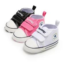 Детская обувь; хлопковые кроссовки для мальчиков и девочек; мягкая нескользящая подошва для новорожденных; обувь для первых шагов; крючок для малышей и петля; парусиновая обувь для малышей