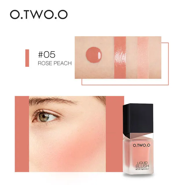 O.TWO.O Makeup Facial Liquid Blusher Sleek Silky Paleta De Blush Long Lasting Natural Cheek Blush Face Contour Make Up - Цвет: 05