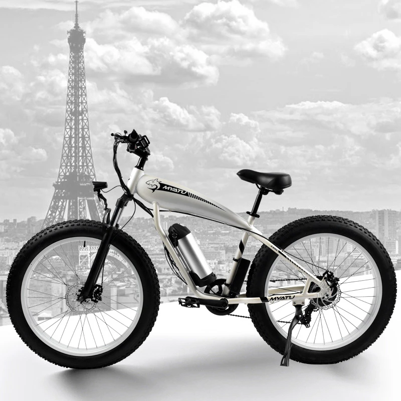 MYATUNew Ebike Electric Bike 27 Speed 10AH 36V 250W E Bike 26*4.0 Mountain Bikes Fat Bike Road Electric Bicycle Aluminum Alloy