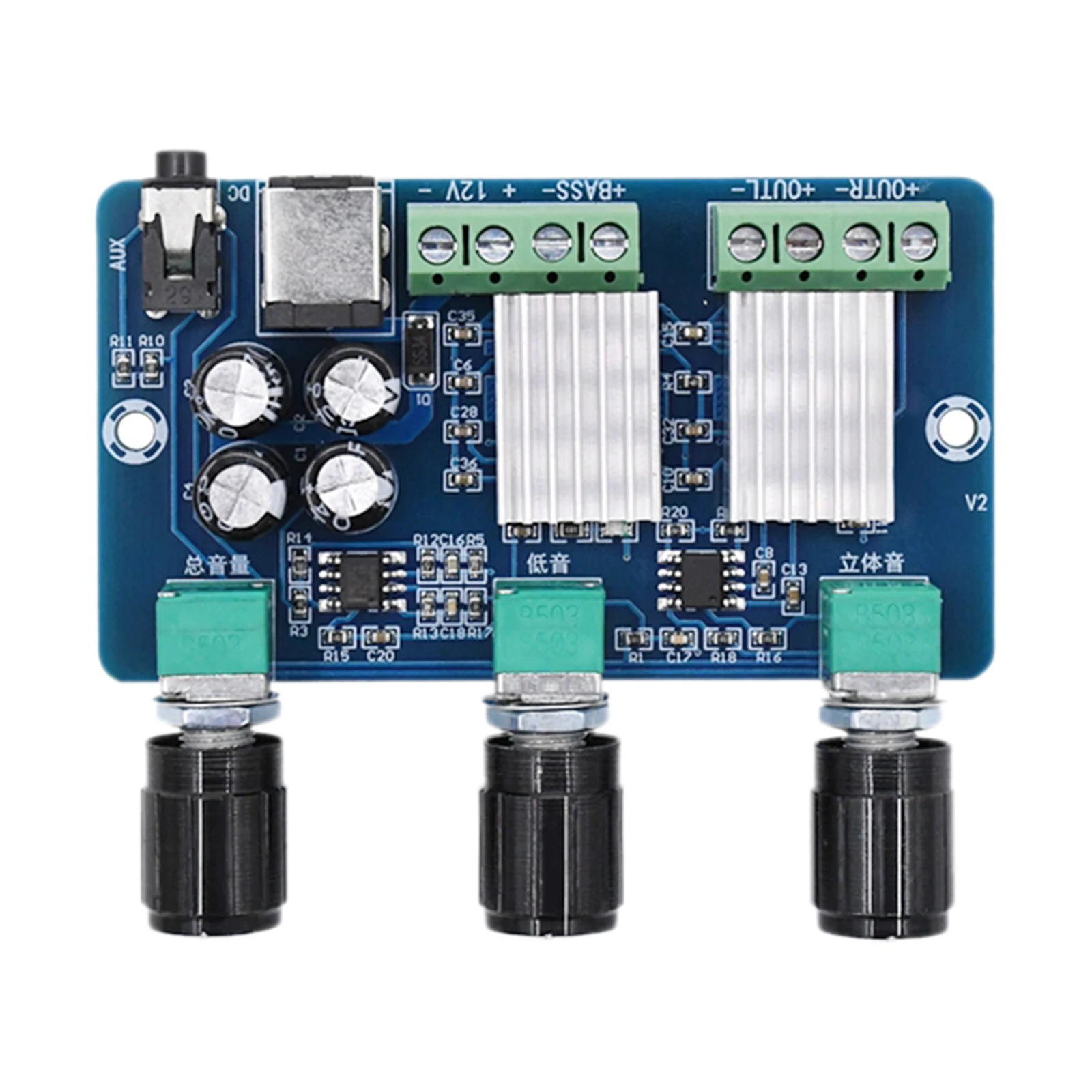 

DC 12V YDA138-E DIY Digital Amplifier PCB Board 2.1 Channel HD Sound 2*15W+30W Class D Audio Module