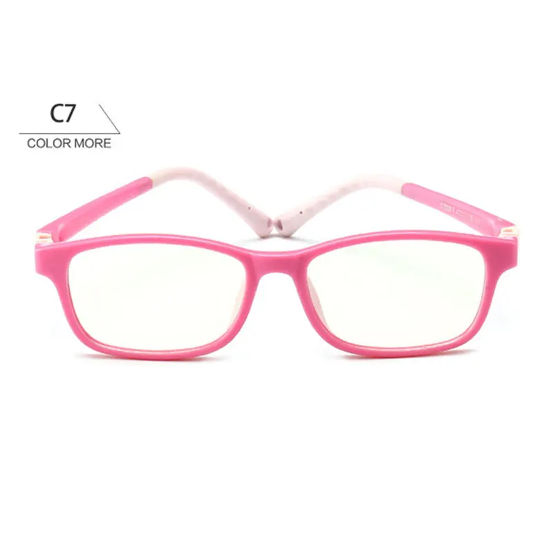Очки для подростков, детский анти-синий светильник, Молодежные оптические силиконовые очки для мальчиков и девочек, светоотражающие очки для коррекции от 5 до 15 лет, UV400 - Цвет оправы: Серебристый