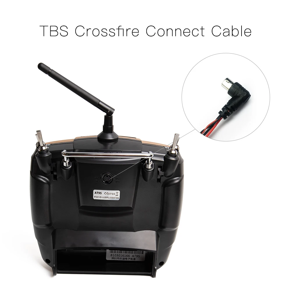 Installation du câble de connexion TBS Crossfire Radiolink sur émetteur RC AT9S Pro 12 canaux.