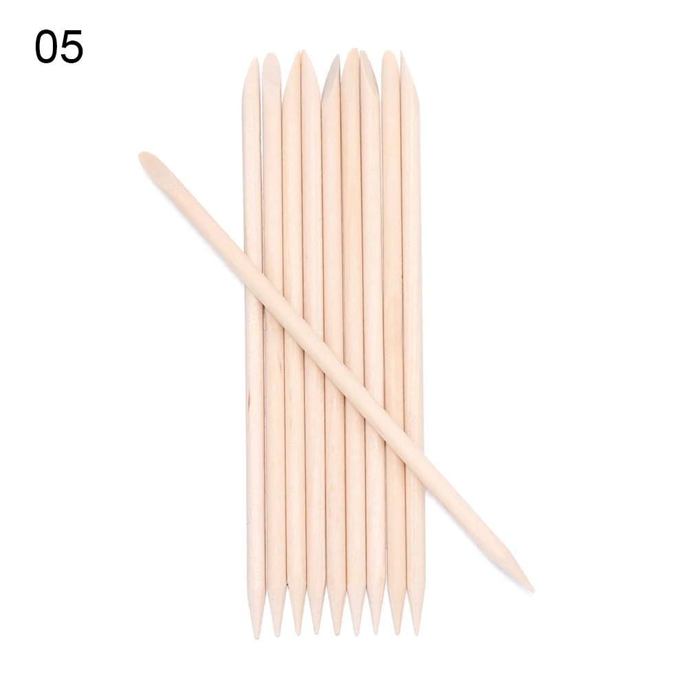 Style 5 10 Pcs Горячая распродажа 10/30/50/100 шт пилинг деревянной палочкой для удаления кутикулы оранжевый двухсторонний инструмент для дизайна ногтей, для маникюра, педикюра толкатель для ногтей инструмент - Цвет: Style 5 10 Pcs