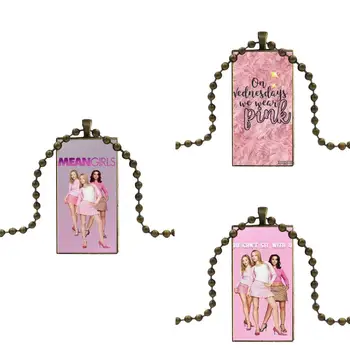 

Bronze Color Glass Cabochon With Rectangle Shaped Pendant Choker Necklace For Kids Beads Mean Girls