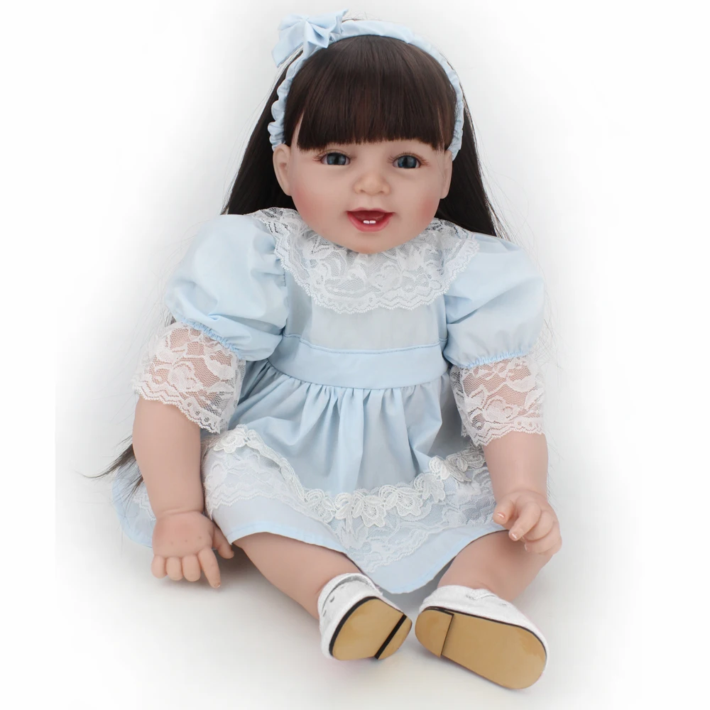 Baby Reborn Doll 55cm Baby Girl Dolls Soft Silicone Boneca Reborn Brinquedos Bonecas Children's Day Gifts Toys Bed Time Playmate
