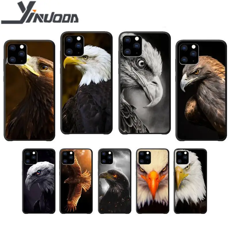 Yinuoda Eagle Bird black soft phone case cover for iphone se 2020 6 6s 7 8 plus x xs max xr 11 12 pro funda | Мобильные телефоны и