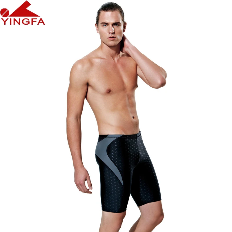 Yingfa Гидрошорты для плавания, Мужская одежда для плавания, профессиональные мужские шорты для плавания, плавки, размеры L-3XL - Цвет: Серебристый