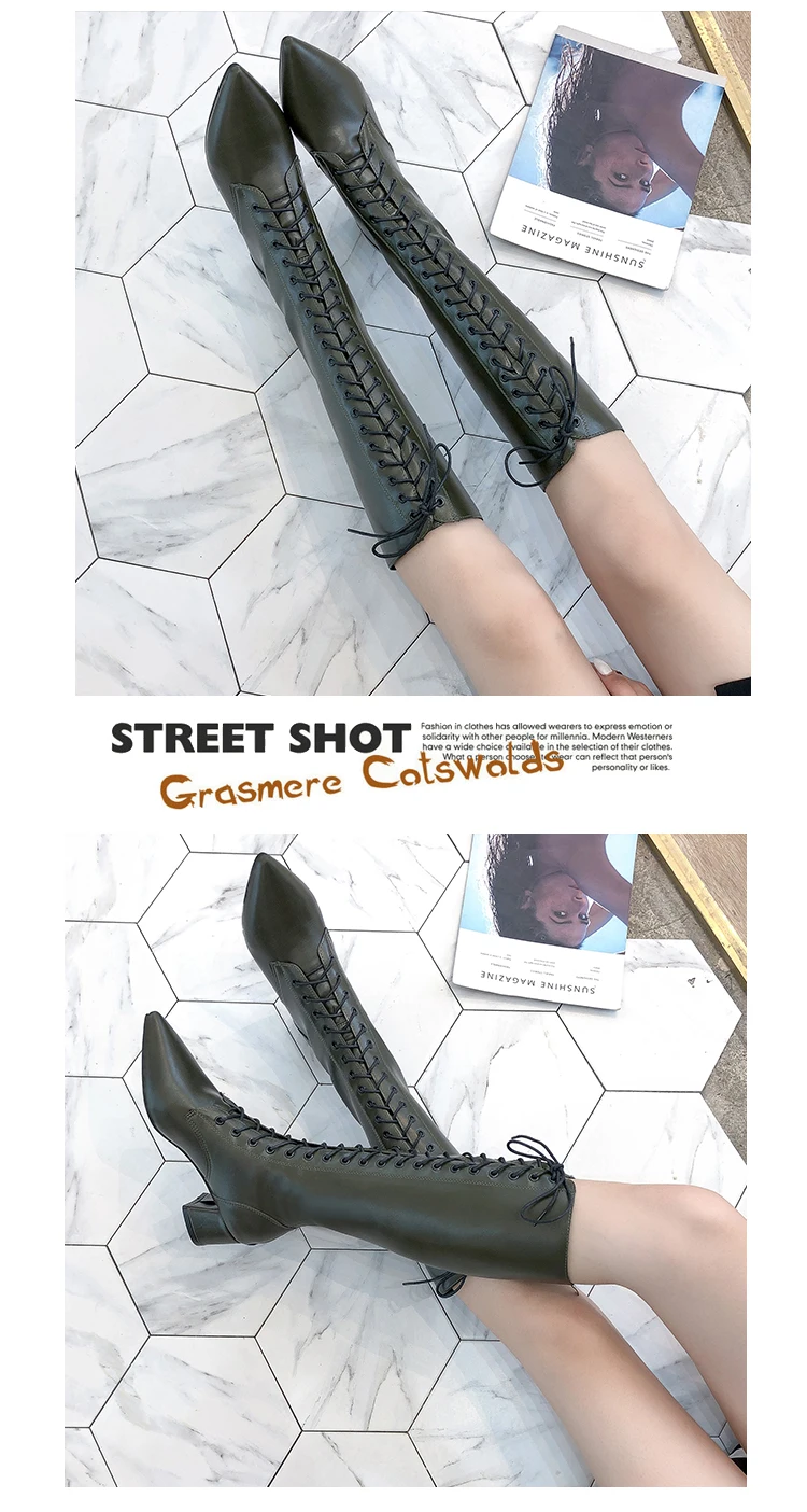 Bootee/женские ботинки на среднем каблуке г. Женская резиновая обувь на шнуровке пикантные непромокаемые сапоги до бедра на высоком каблуке, пикантные женские роскошные ботинки