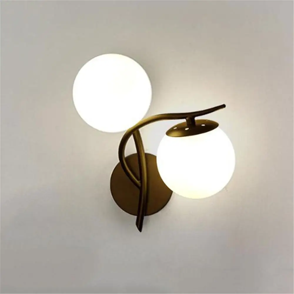 2 Light Vintage Wall Sconce Industrial Indoor Wall Lamp Fixtures with Globe Glass for Hallway Kitchen Bedroom