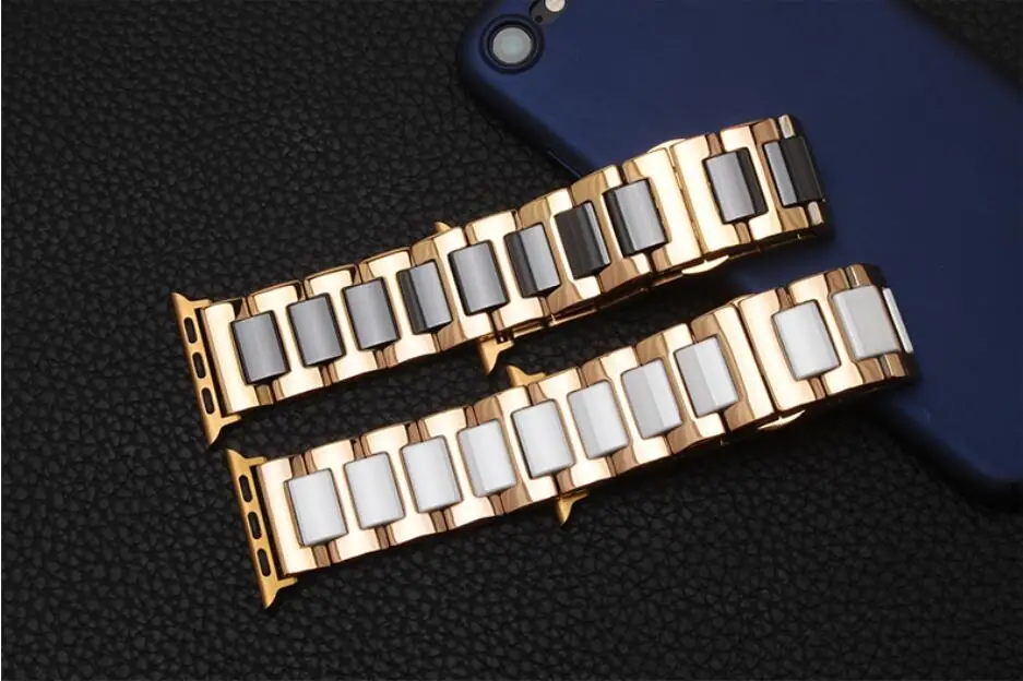 Керамическая масса браслета из нержавеющей стали для iwatch 38 мм 40 мм для Apple Watch band 42 мм 44 мм серии браслетов 4 3 2 1