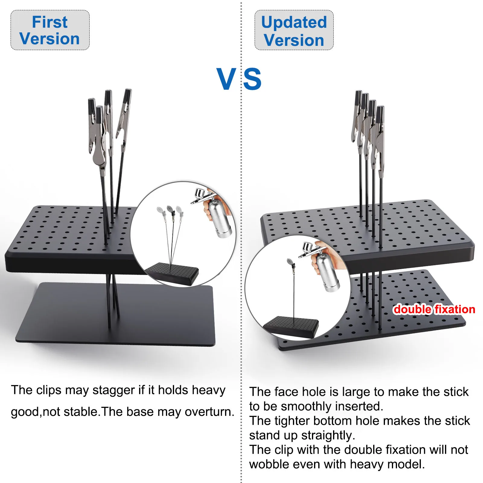 14X9 Holes Painting Stand Base 10pcs 20pcs Alligator Clips Rubber Cover Set Updated Modeling Tools Evemodel GJJC09 plastic round bases,plastic bases,model repair tool set,miniatures base