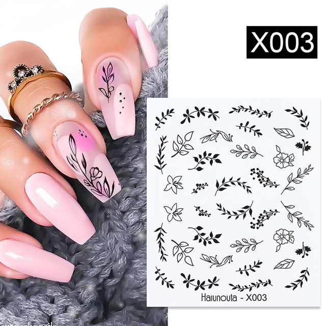 1 Sheet Nail Water Decals Transfer Lavender Spring Flower Leaves Nail Art Stickers Nail Art Manicure DIY