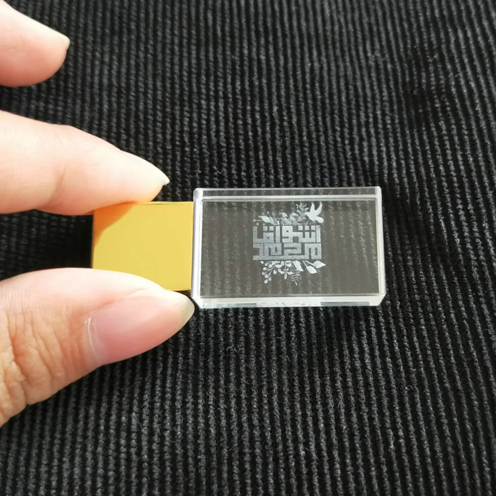 30 шт. Серебряный Кристалл usb с логотипом и белый светильник