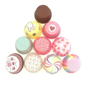 

100PCS Color Printing Muffin Cases Paper Cups Cake Cupcake Liner Baking Mold Paper Cake Party Tray Cake Decorating Tool