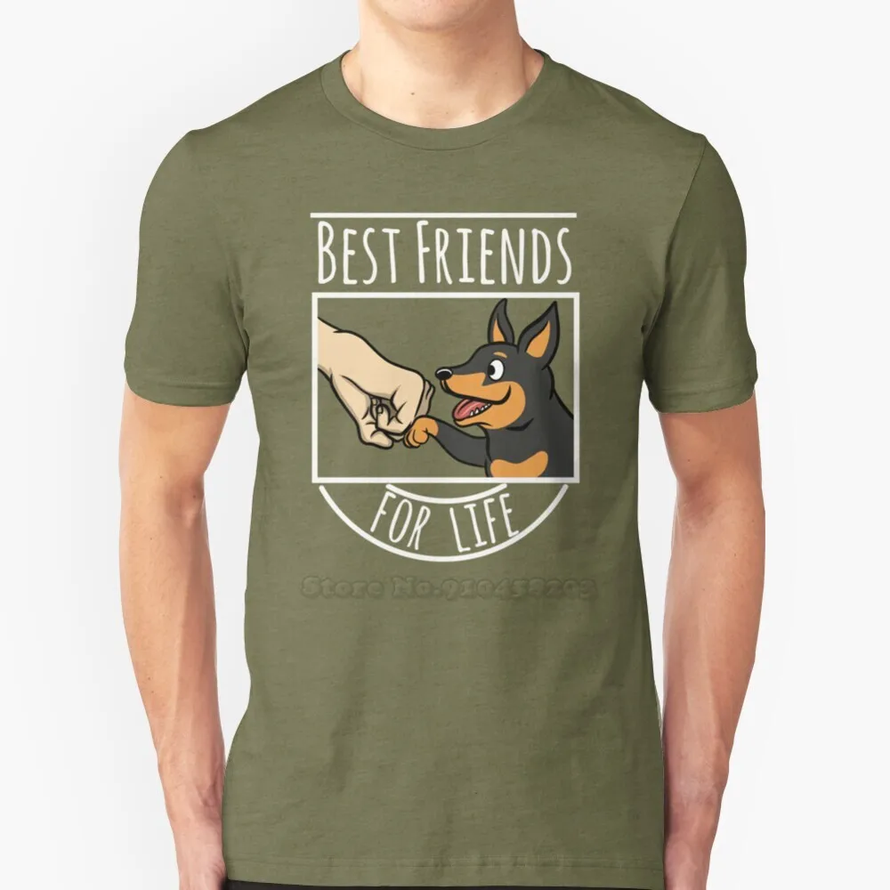 Miniature Pinscher Best Friends For Life T-Shirt Da Uomo Soft Confortevole Top Tshirt Tee Shirt Clothes Fist Bump Best Friends For