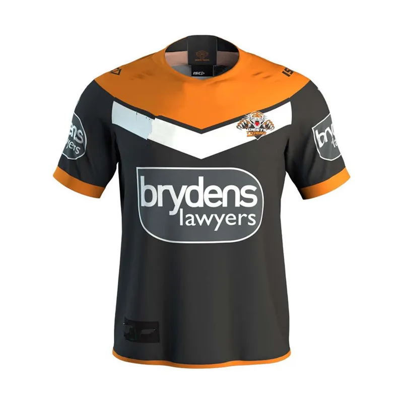 Футболка для регби WESTS TIGERS- Размер: S-3XL качество идеальное - Цвет: 2018 HOME