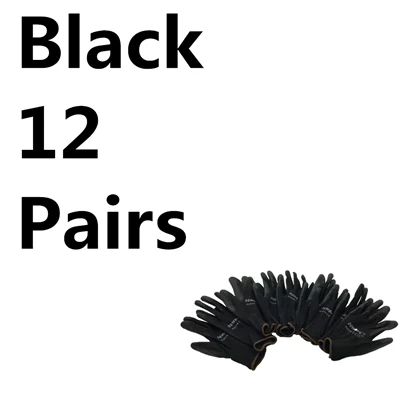 PU518 Black 12pairs DEWBest EN388 3121 Рабочая перчатка ESD нейлон PU покрытие Защитная ручная перчатка Рабочая поставка Антистатические Рабочие Перчатки - Цвет: PU518 Black 12pairs