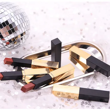 

Makeup fog velvet fine tube small gold strip lipstick schoolgirl srate instead of net red square tube matte lipstick