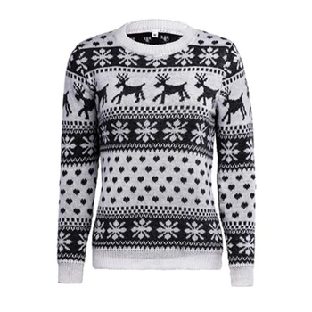 

Jocoo Jolee Women Casual Knitted Ugly christmas sweater Vintage Long Sleeve Deer Print Pullover Ladies Sweater Jumper Tops