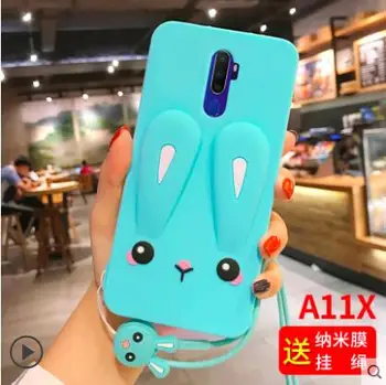 

For oppo a9 2020 Case silicone 3D Cartoon cute silicone soft tpu With lanyard phone case for oppo a5 2020 case fundas