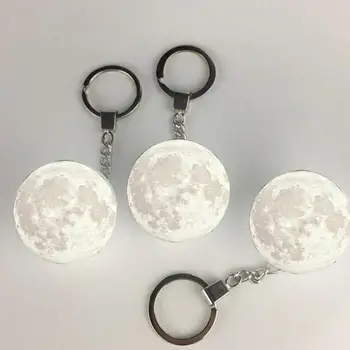 

Portable Moon Light 3D Print Keychain LED Night Lamp Backpack Decor Creative Gifts Moon Lamp LED Touch Switch Birthday Gift
