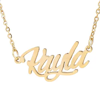 

Gold Color Personalized Name Pendant Necklace For Women Custom Nameplate Choker Necklaces Stainless Steel Jewellry Gift
